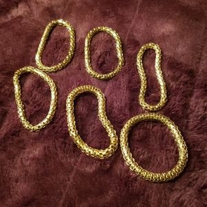 2/12 6 chain mail style stretchy gold bracelets
